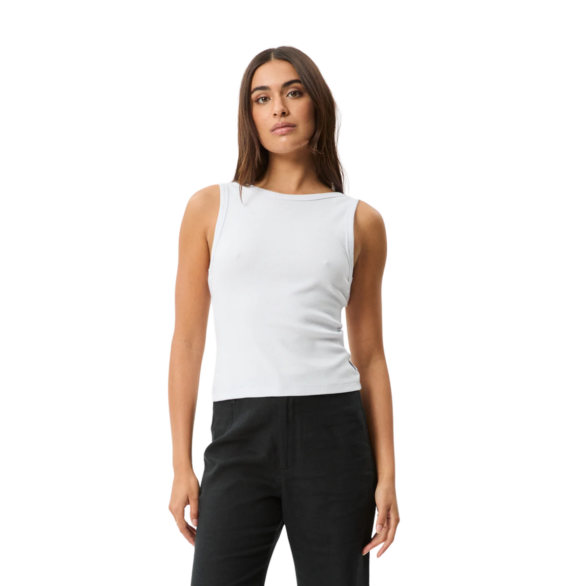 Afends Charlie Rib Singlet White