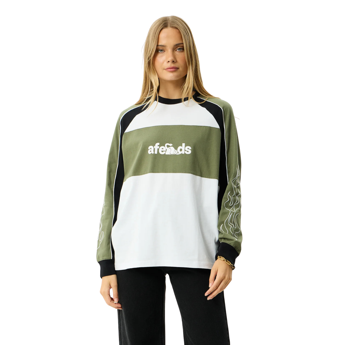 Afends Dirts Long Sleeve Tee Deep Olive
