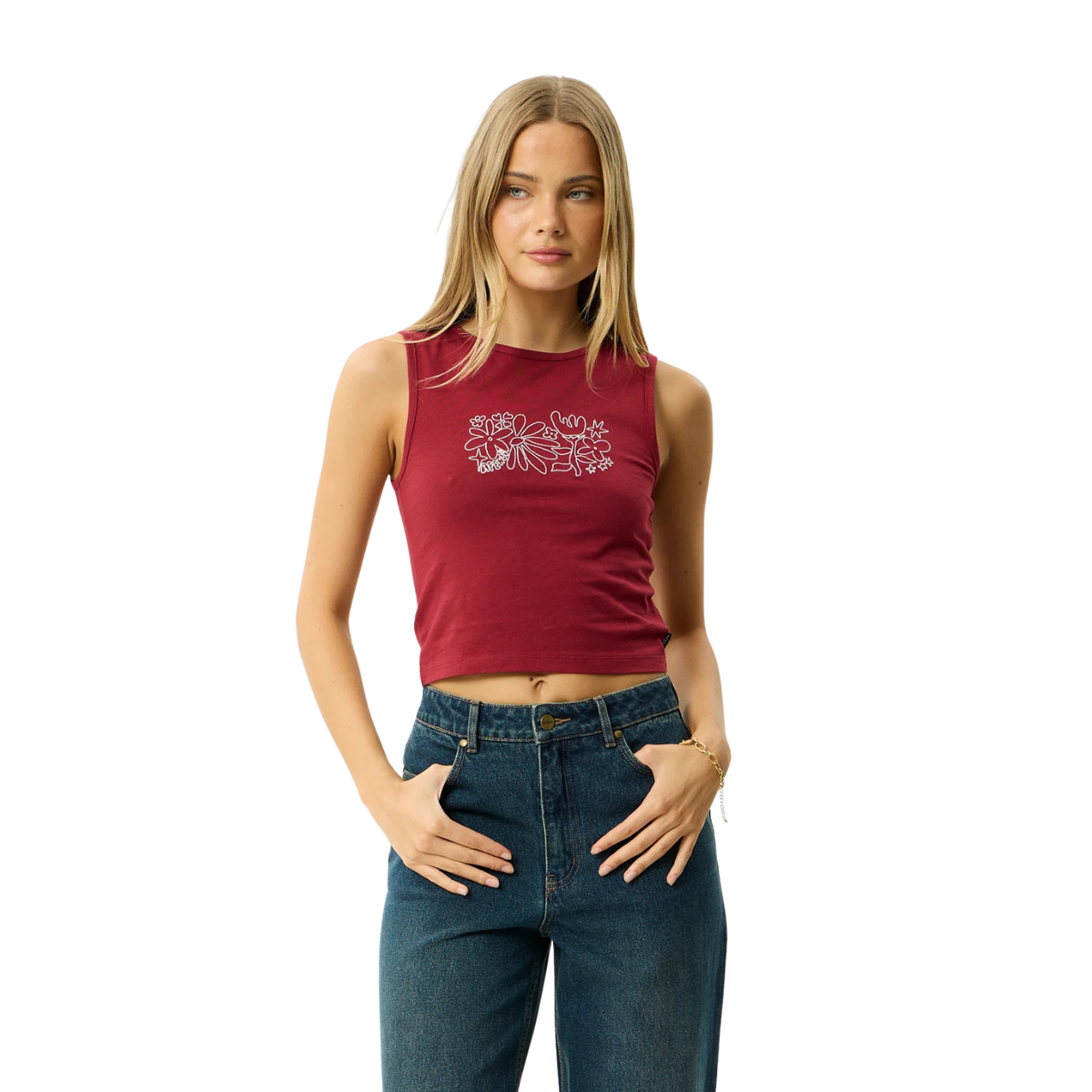 Afends Garden Variety Tank Burgundy