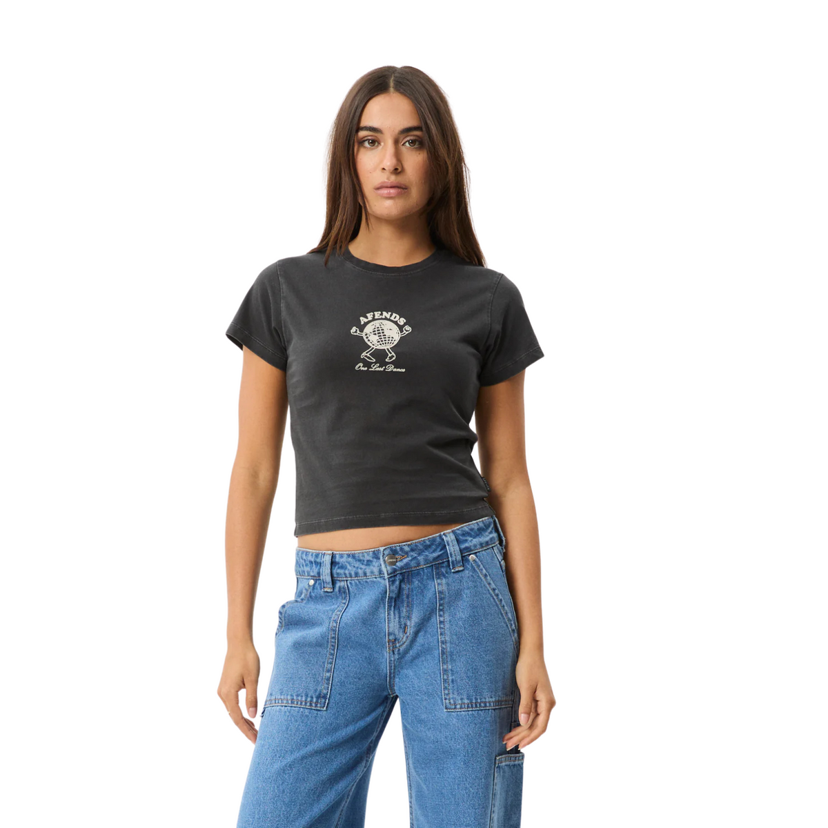 Afends Last Dance Baby Tee Stone Black