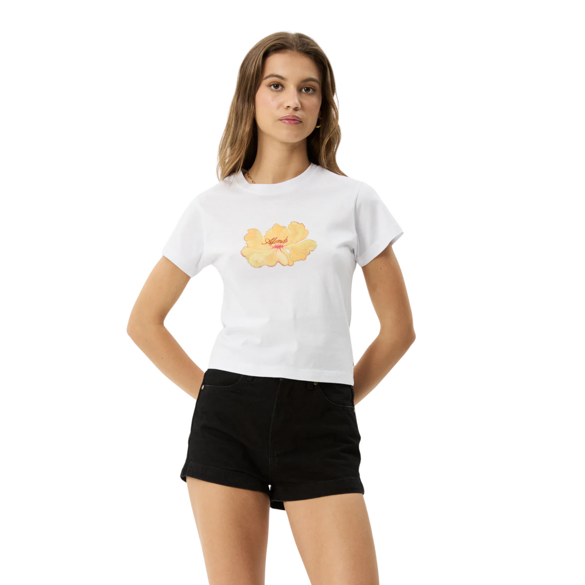 Afends W Dark Heaven Baby Tee White