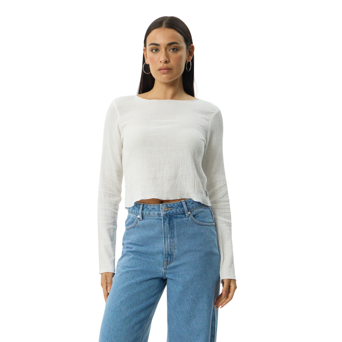 Afends W Focus Long Sleeve Top White