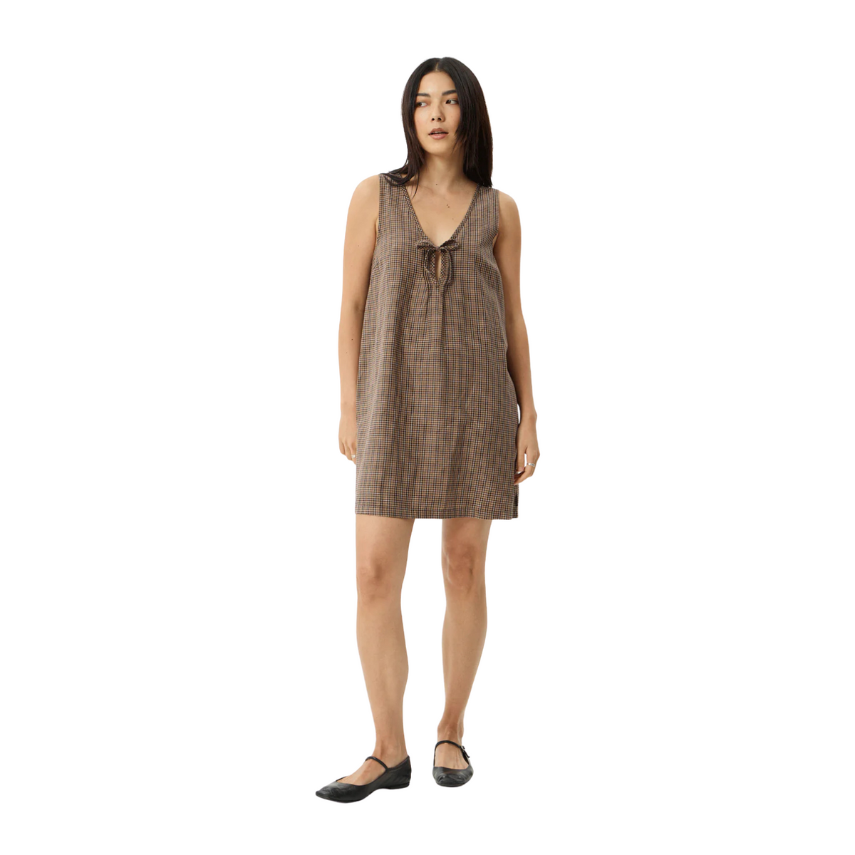 Afends W Hometown Michi Mini Dress Coffee
