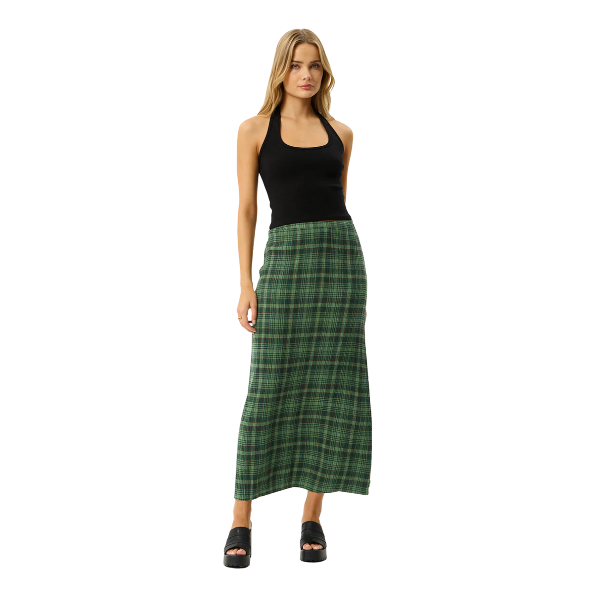 Afends W Lonnie Maxi Skirt Hunter Green