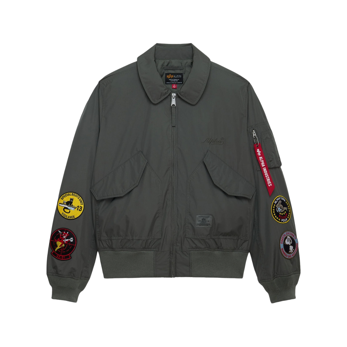 Alpha Industries CWU 36/P Relaxed Patched Flight Jacket Field Gray