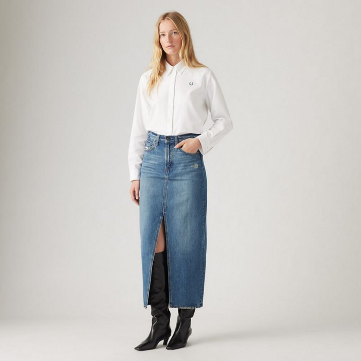 W ANKLE COLUMN SKIRT