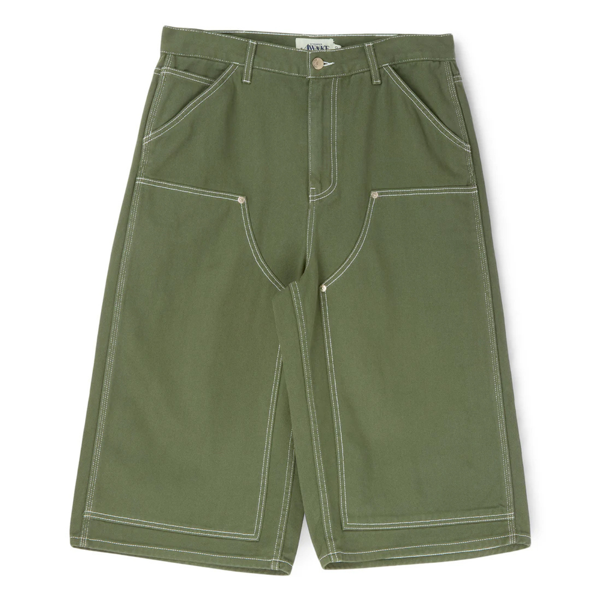 Awake Double Knee Jort Green