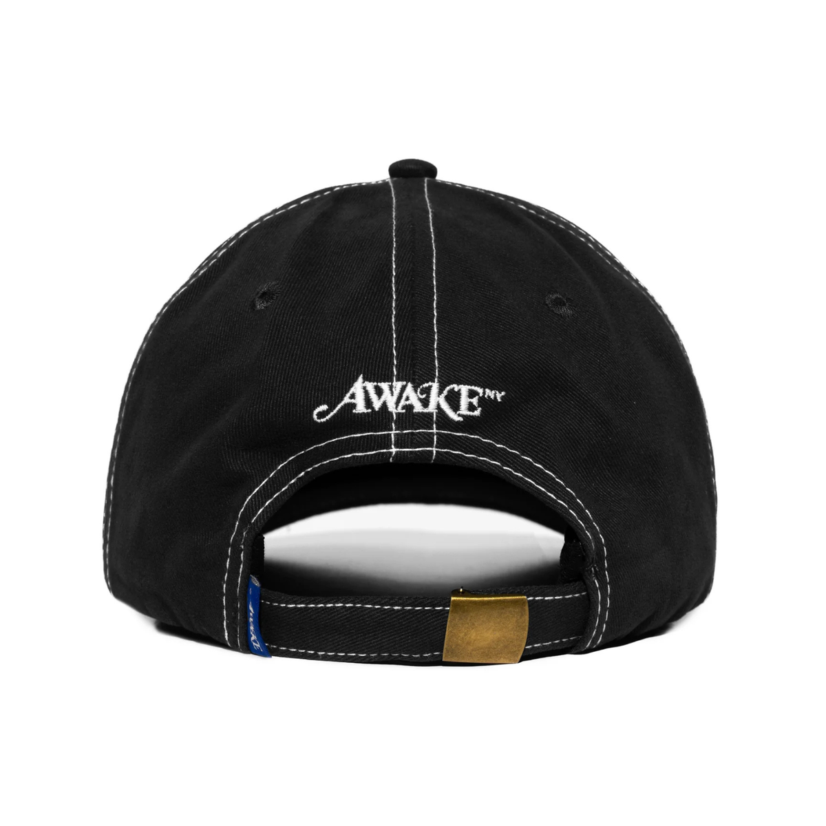 Awake NY Contrast Stitch 6 Panel Hat Black