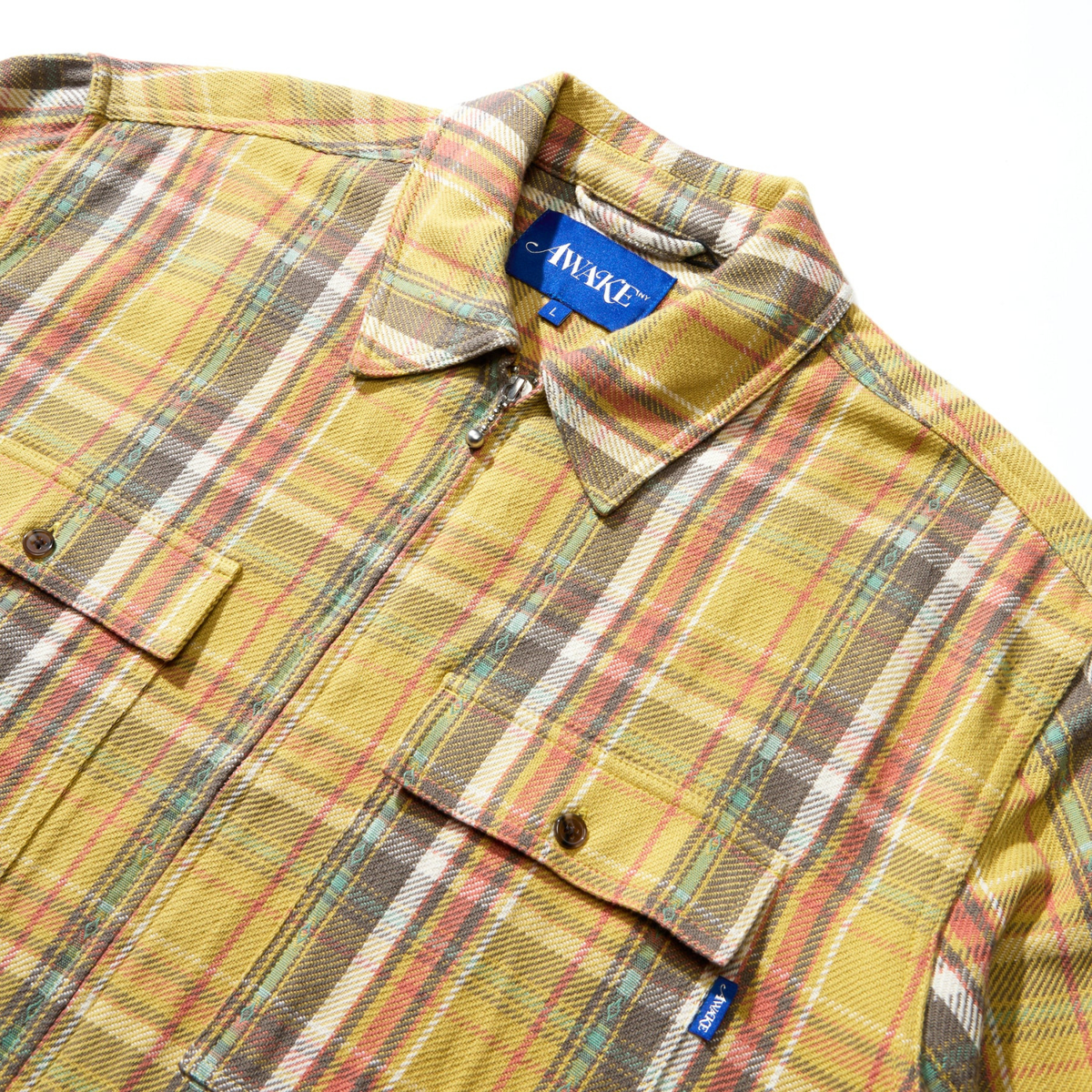 Awake Rivington Zip Flannel Yellow