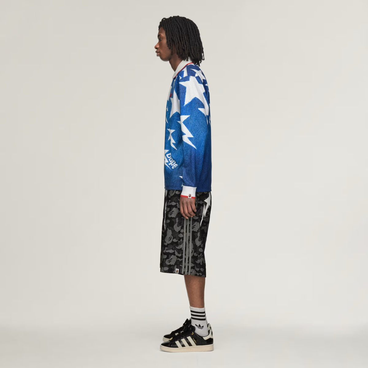 BAPE X Adidas LSL Star Jersey Medium Blue Denim