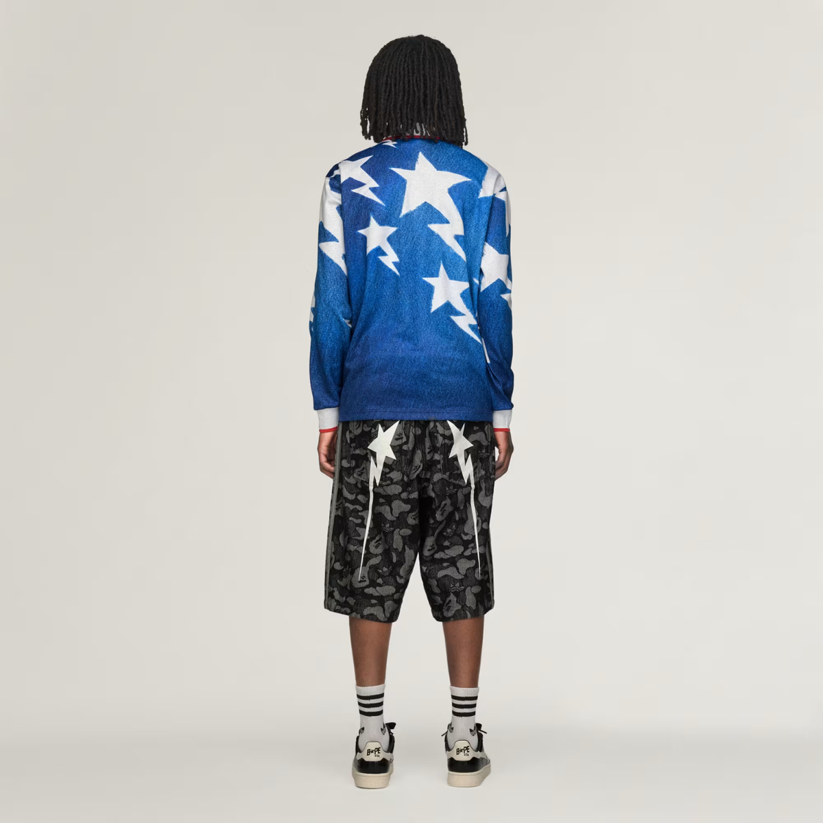 BAPE X Adidas LSL Star Jersey Medium Blue Denim