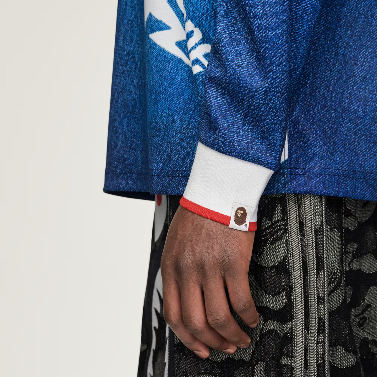 BAPE X Adidas LSL Star Jersey Medium Blue Denim