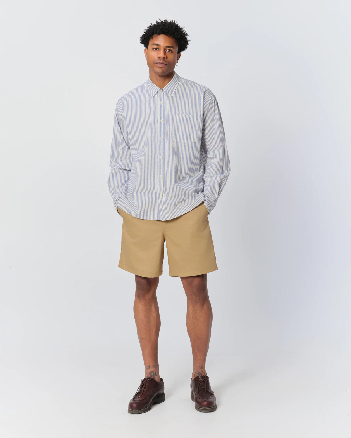 Bather Khaki Herringbone Leisure Short