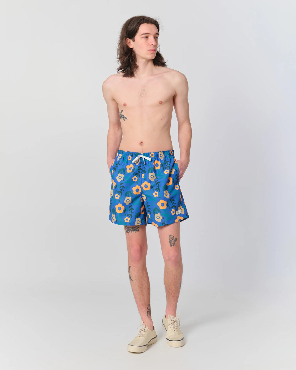 Bather Cobalt Meadow Swim Trunk Blue