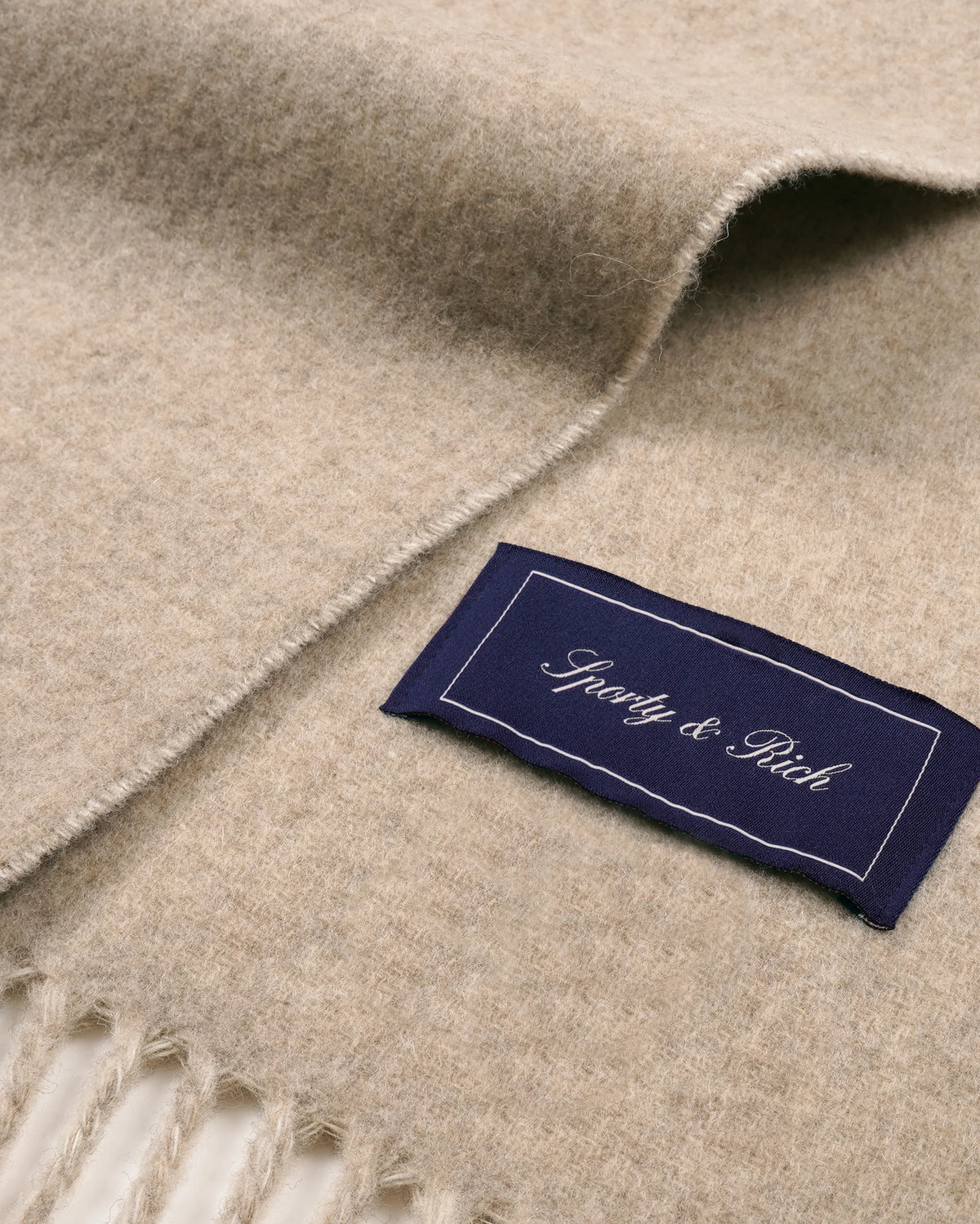 Sporty & Rich Big Serif Scarf Ecru