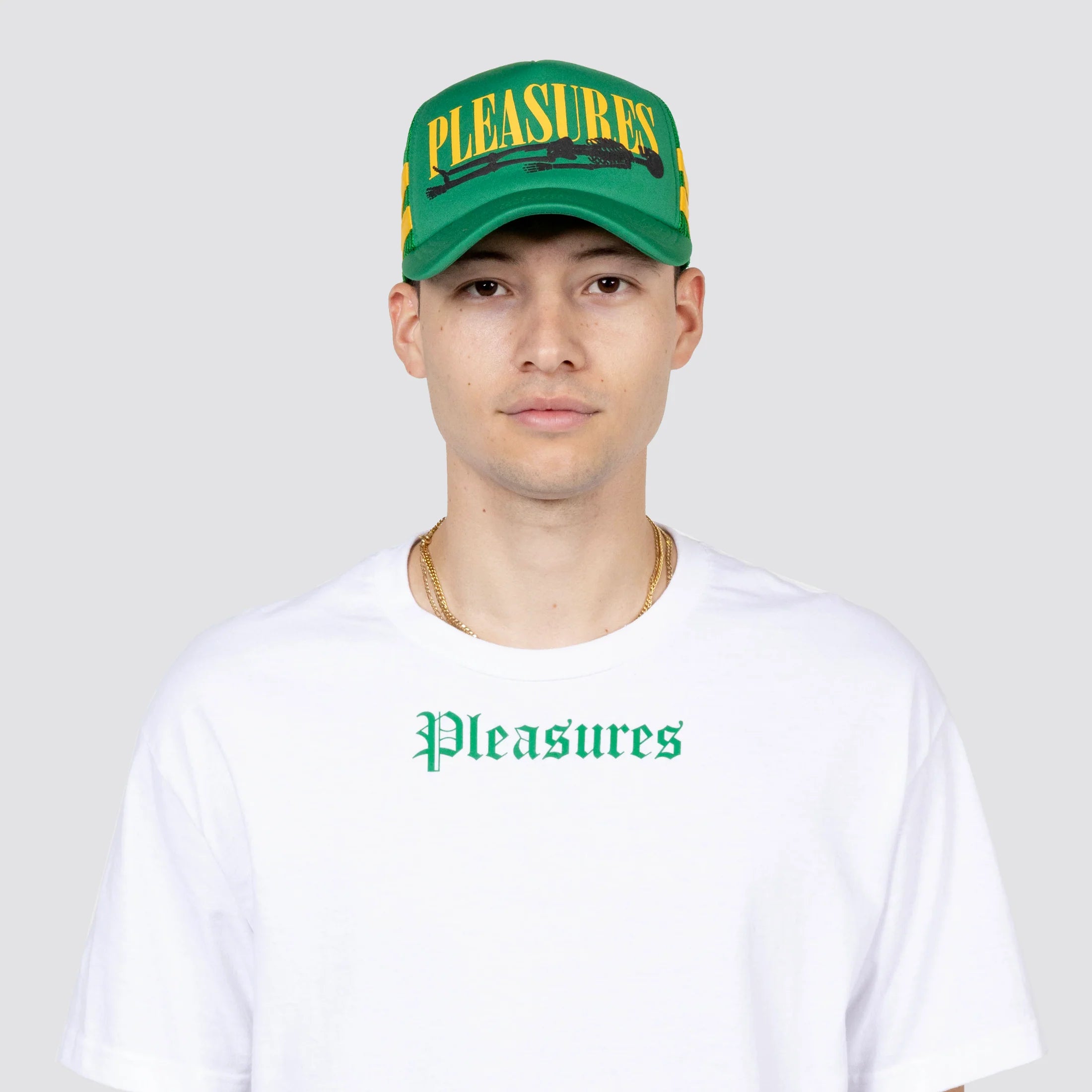 Pleasures bones sale t shirt