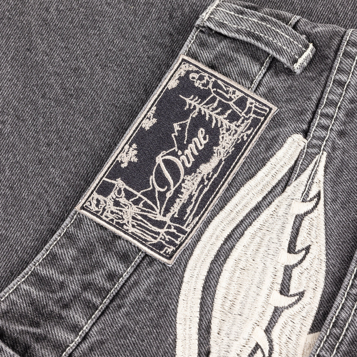 Dime Baggy Wink Denim Pants Faded Black