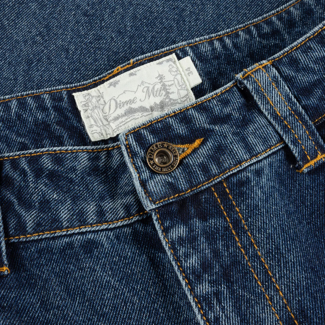 Dime Baggy Denim Pants Sandblasted Night Indigo