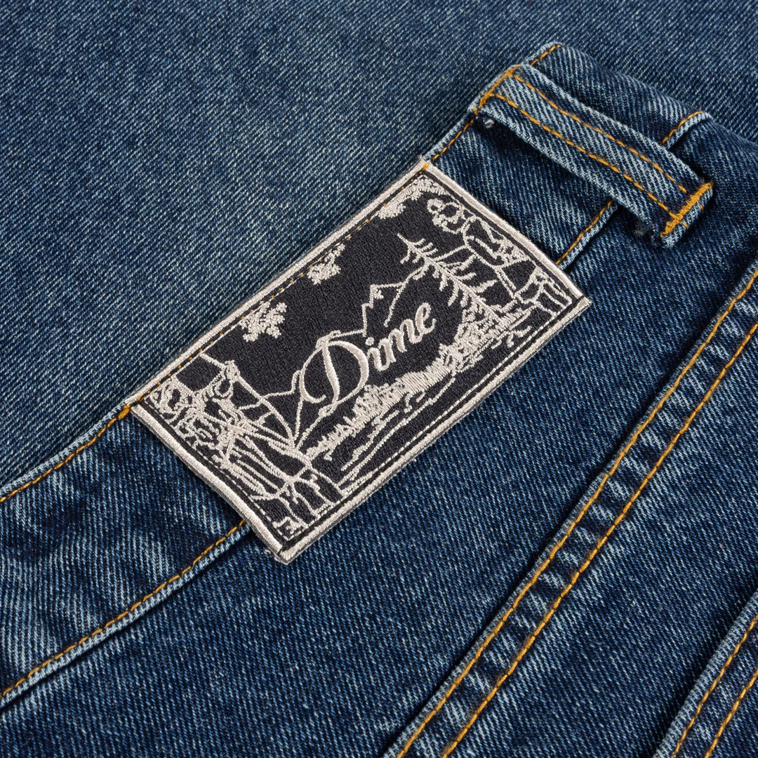 Dime Baggy Denim Pants Sandblasted Night Indigo