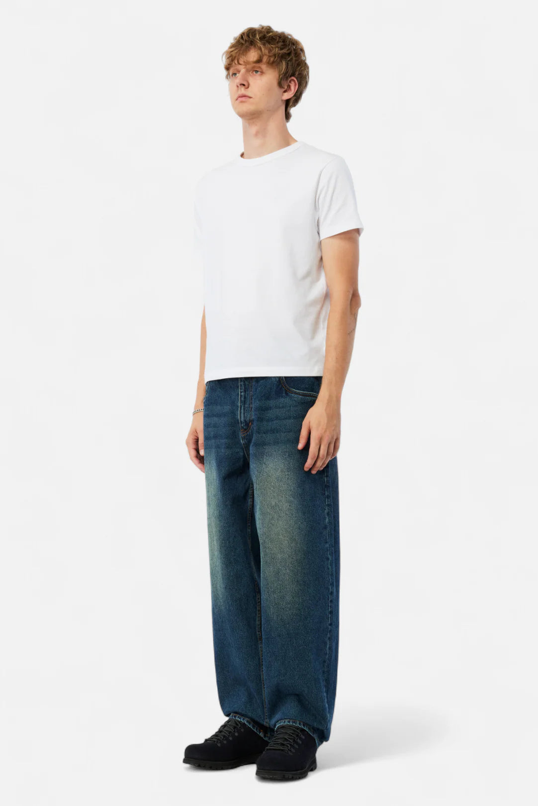 Dime Baggy Denim Pants Sandblasted Night Indigo