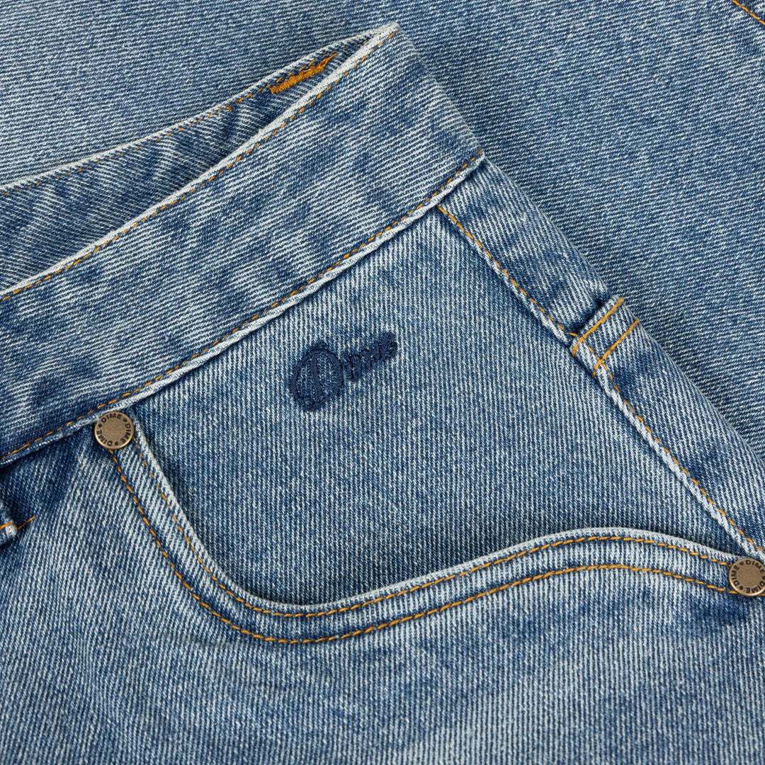 Dime Baggy Denim Pants Sandblasted Indigo