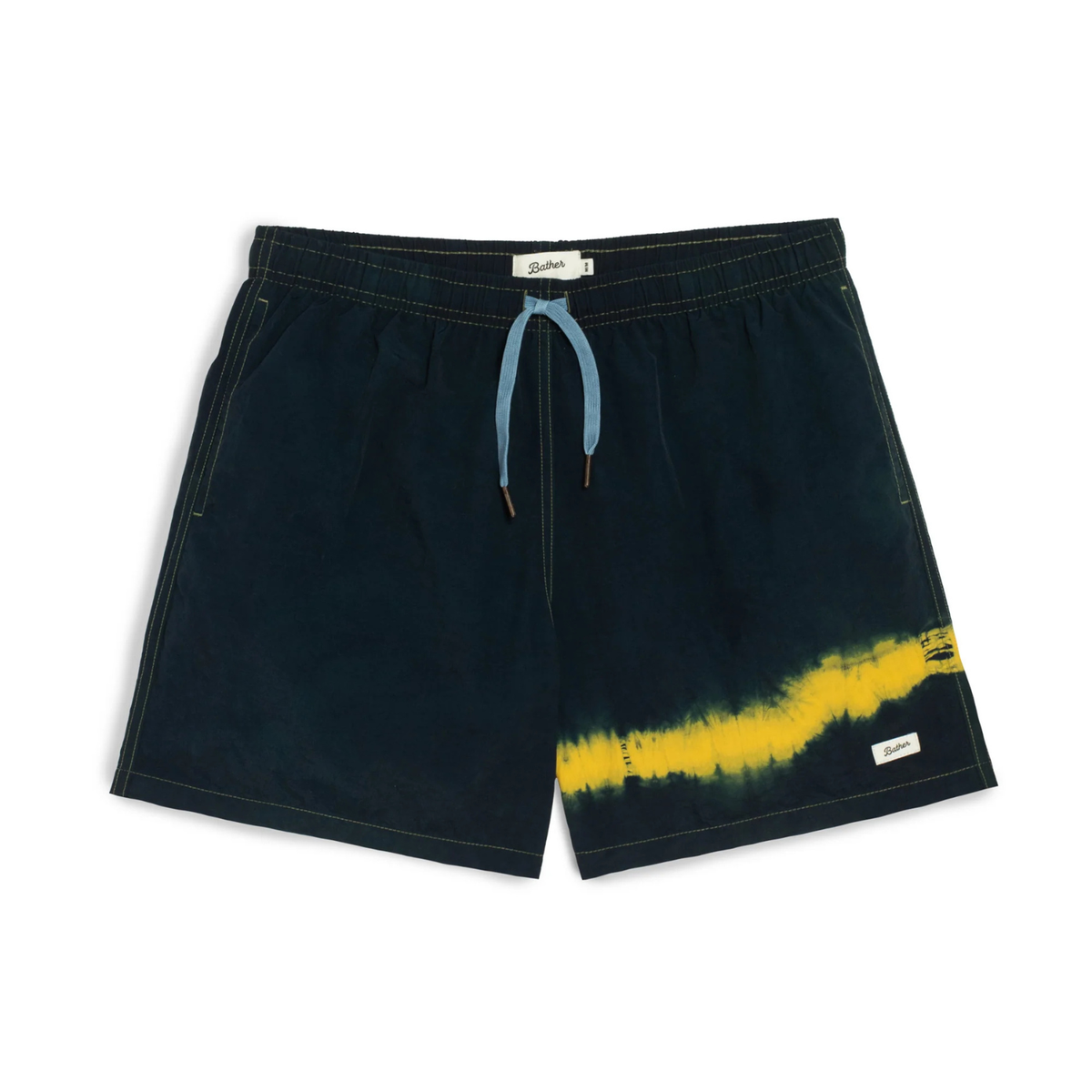 Bather Over Dyed Indigo Kiwi Swim Trunk Green 