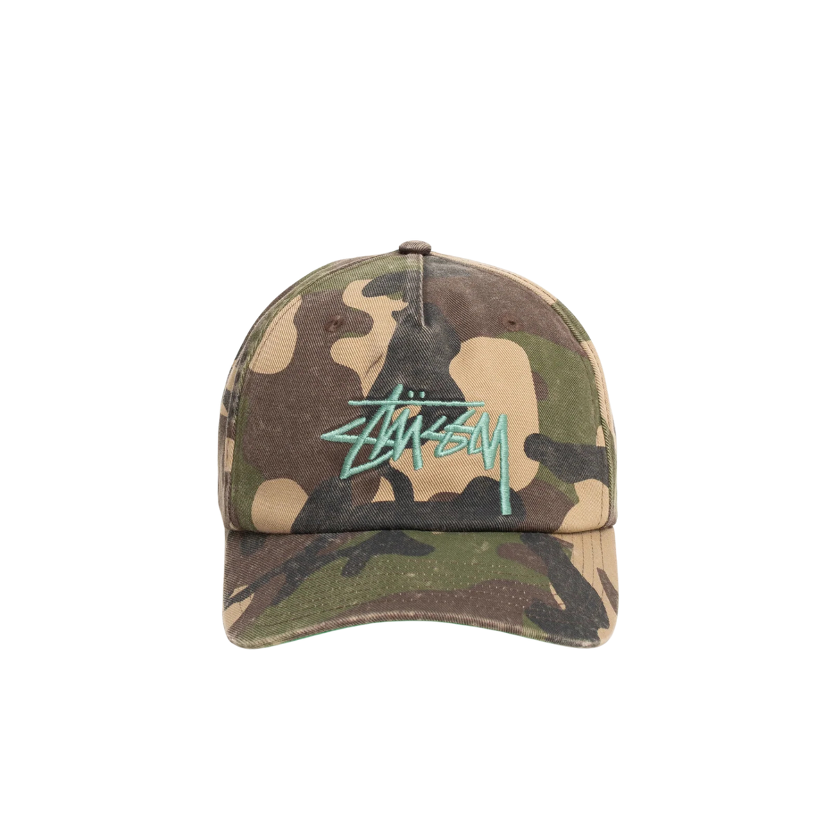 Big Stock Mid Depth Cap Woodland Camo
