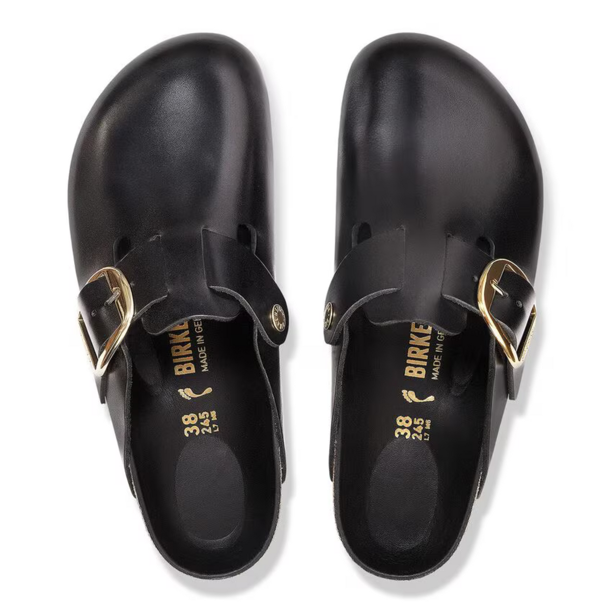 Birkenstock W Boston Big Buckle Dressy Leather Narrow Black