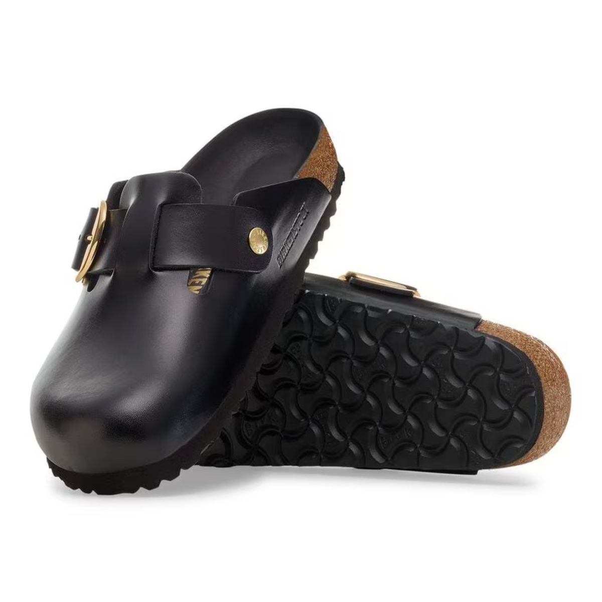 Birkenstock W Boston Big Buckle Dressy Leather Narrow Black