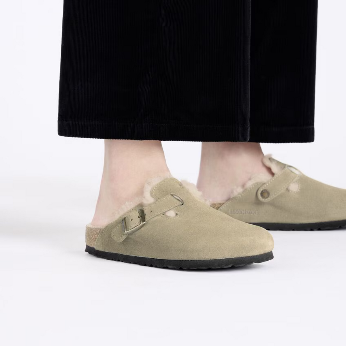 Birkenstock W Boston Shearling Suede Taupe