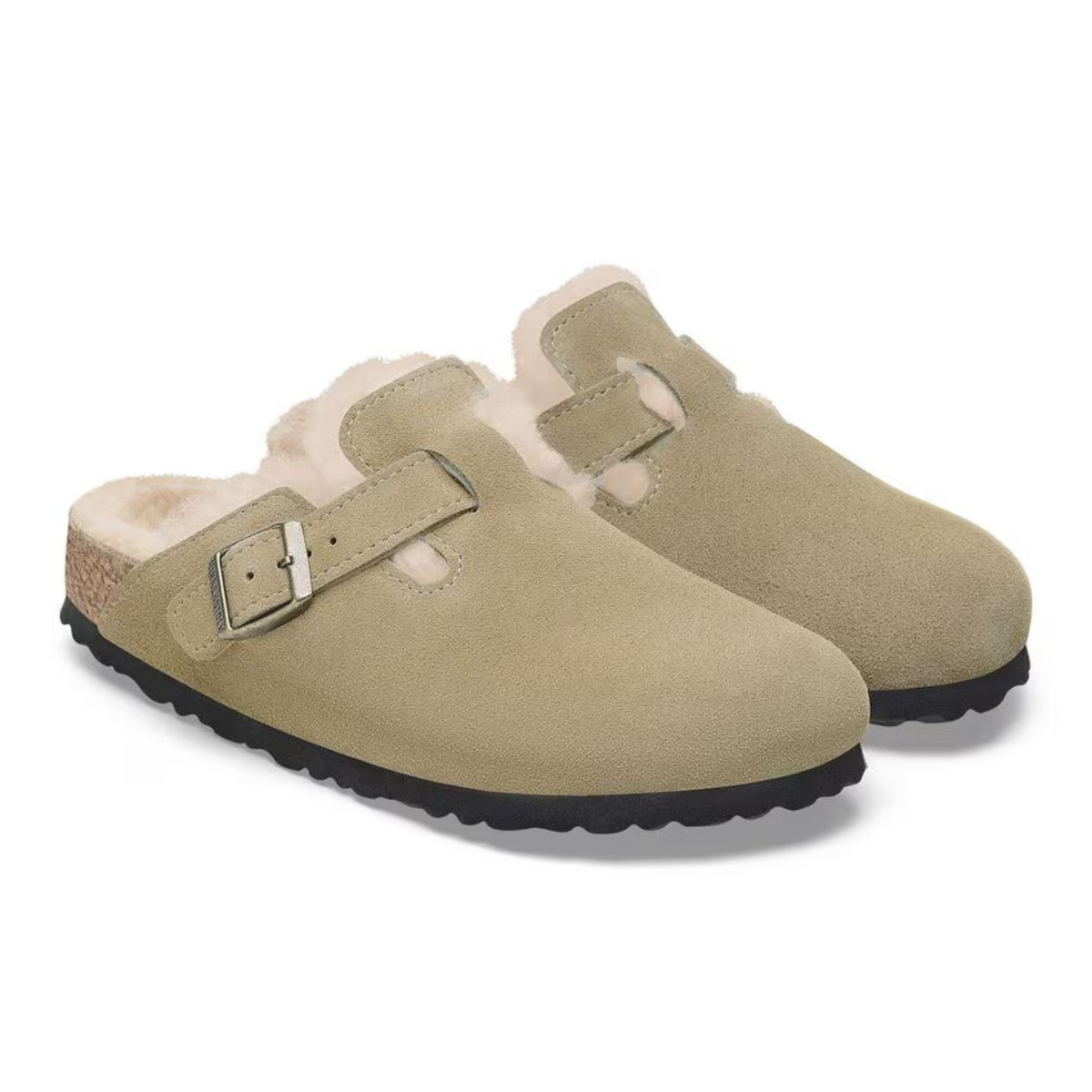 Birkenstock W Boston Shearling Suede Taupe