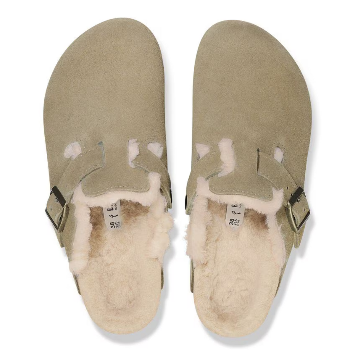 Birkenstock W Boston Shearling Suede Taupe