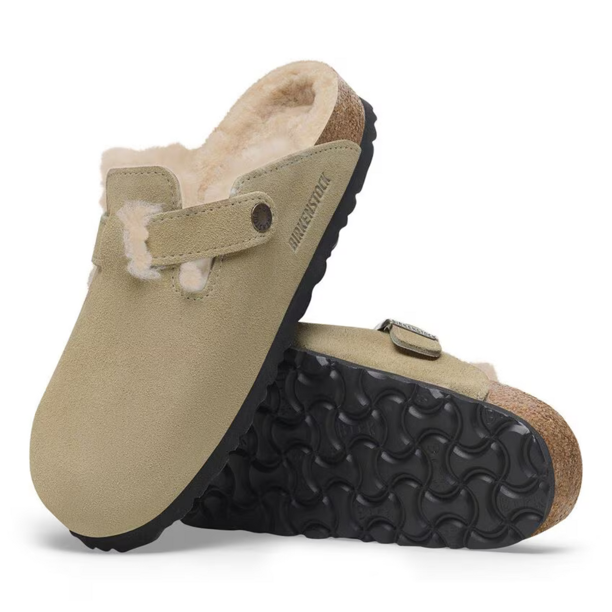 Birkenstock W Boston Shearling Suede Taupe