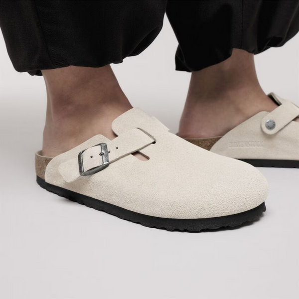 Birkenstock W Boston Soft Footbed Suede Narrow Oyster Tonal I