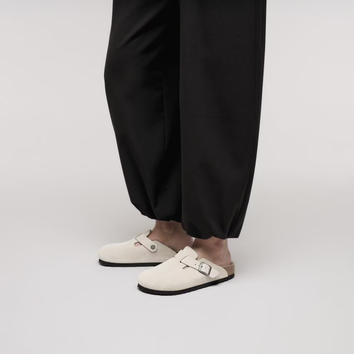 Birkenstock W Boston Soft Footbed Suede Narrow Oyster Tonal 
