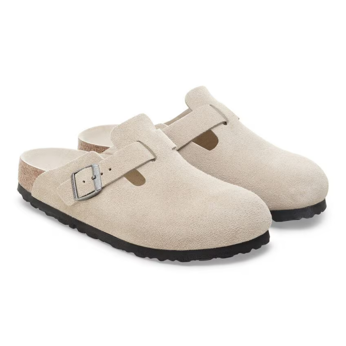 Birkenstock W Boston Soft Footbed Suede Narrow Oyster Tonal 