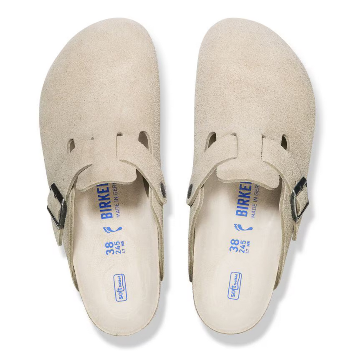 Birkenstock W Boston Soft Footbed Suede Narrow Oyster Tonal 