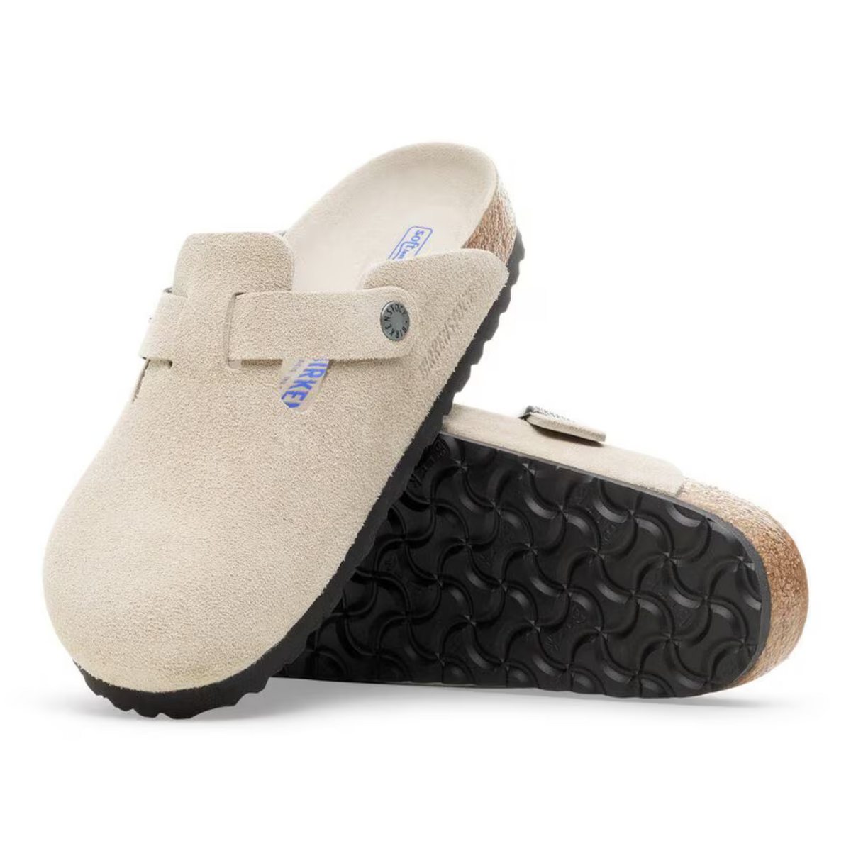 Birkenstock W Boston Soft Footbed Suede Narrow Oyster Tonal 
