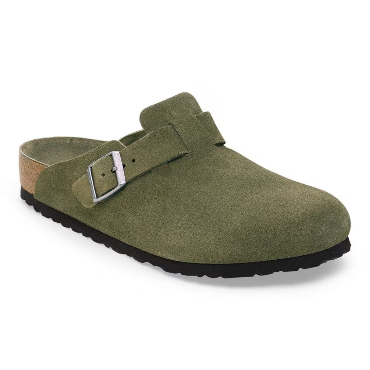 Birkenstock W Boston Soft Footbed Suede Narrow Thyme Tonal