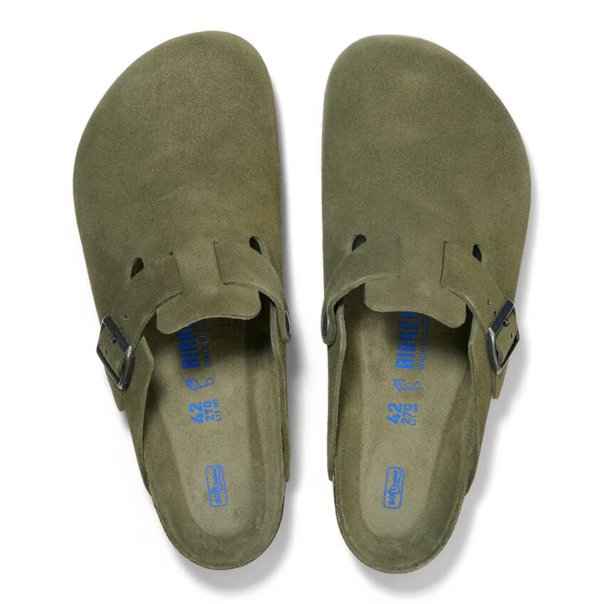 Birkenstock W Boston Soft Footbed Suede Narrow Thyme Tonal