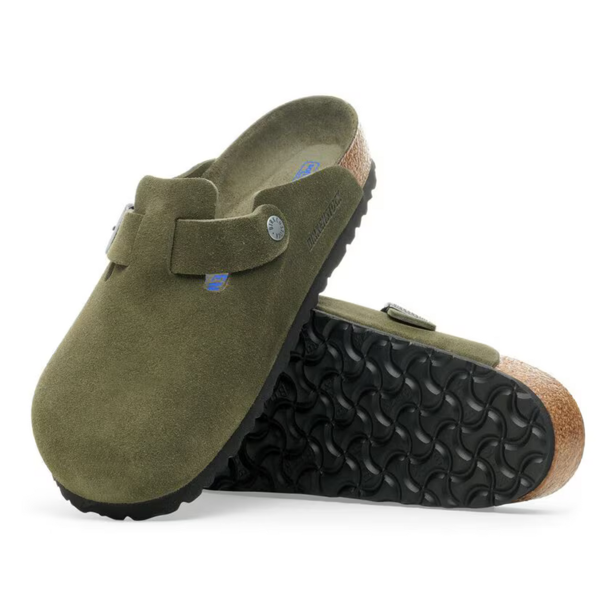 Birkenstock W Boston Soft Footbed Suede Narrow Thyme Tonal