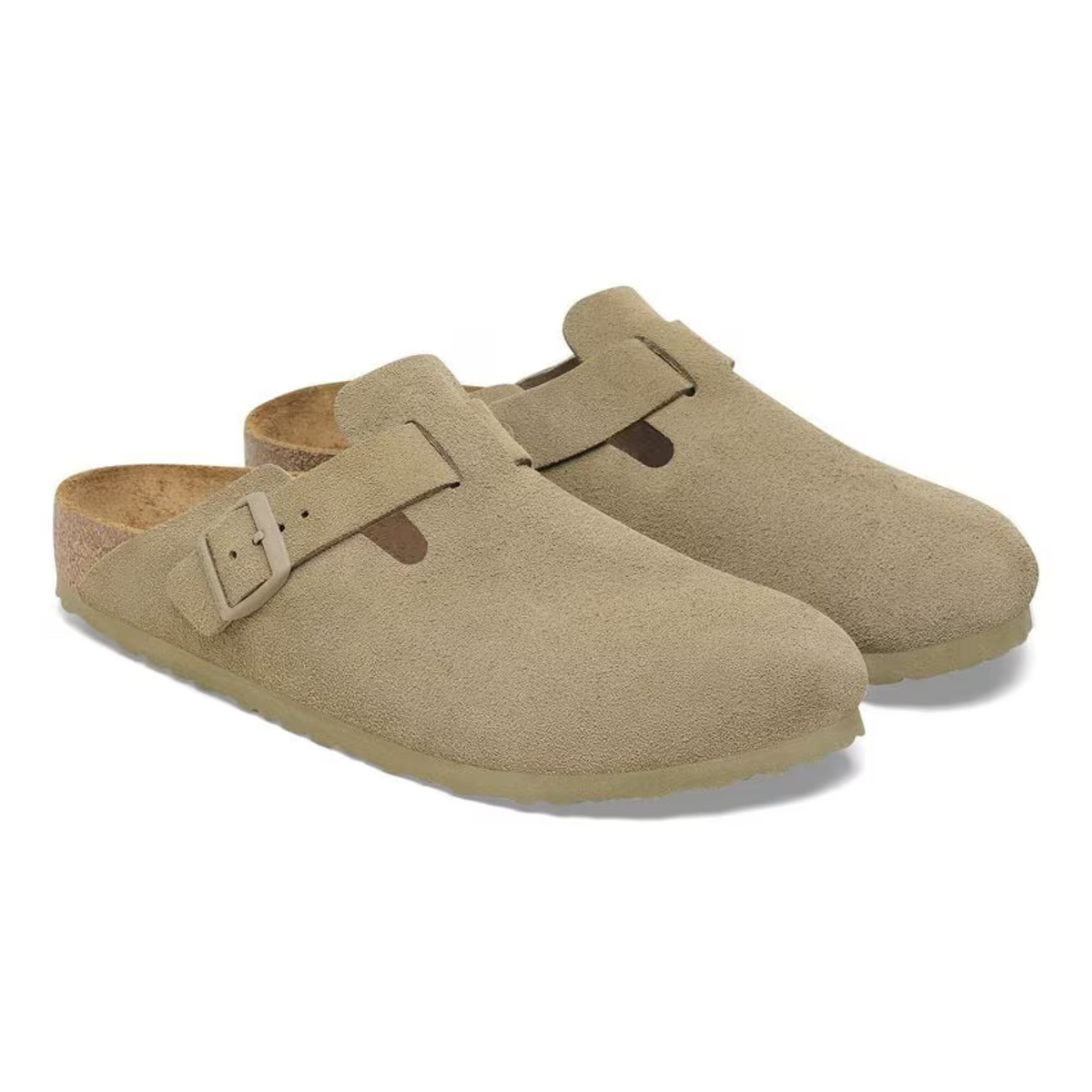 Birkenstock W Boston Suede Narrow - Faded Khaki