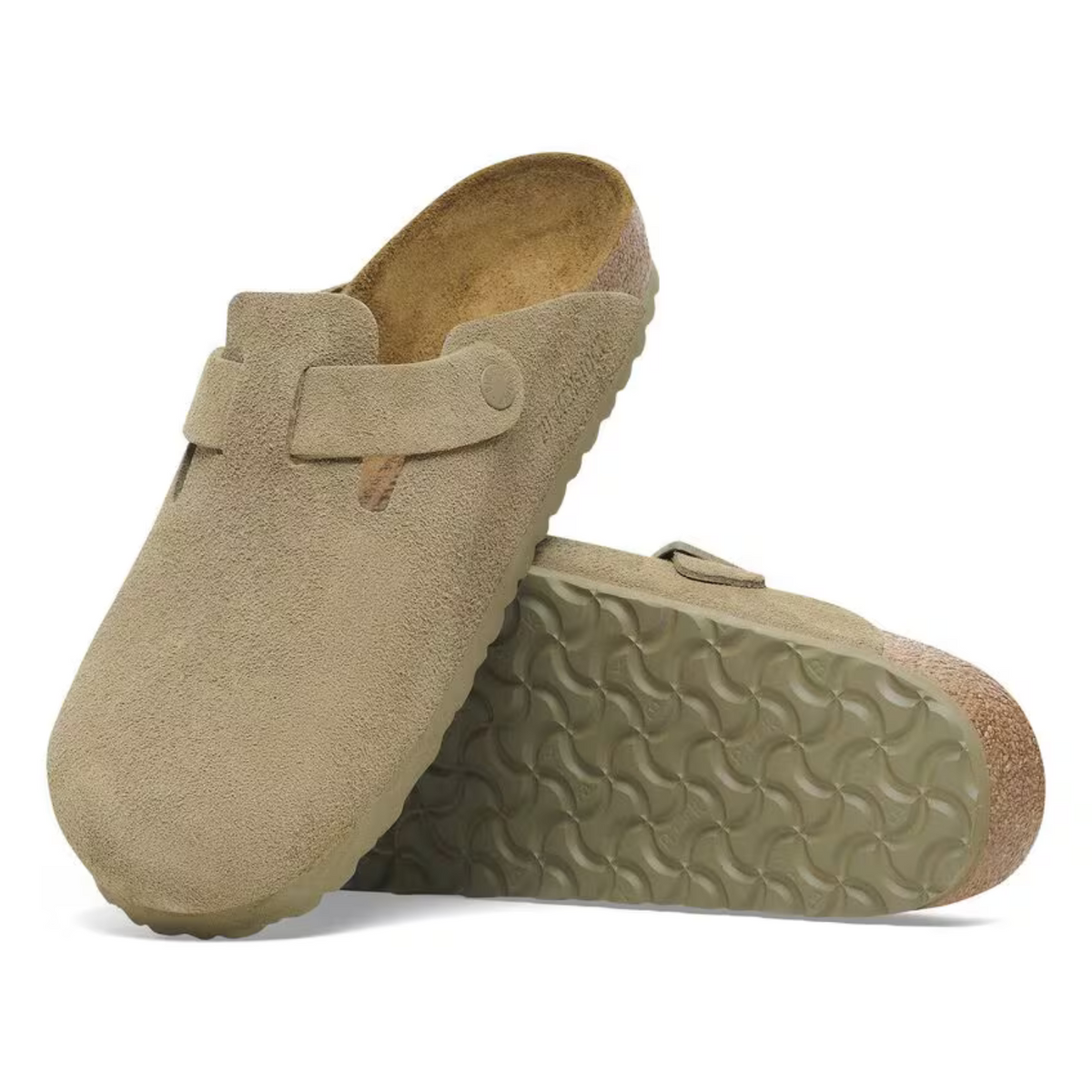Birkenstock W Boston Suede Narrow - Faded Khaki
