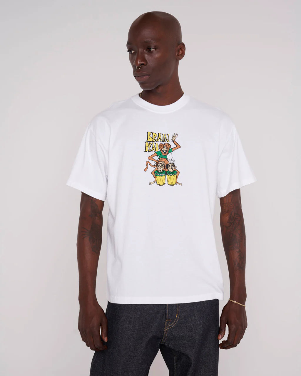 Tシャツ・カットソー BRAIN DEAD Men T Shirts W24T00004084 WHITE White Braindead Bongo Brain T-Shirt White I Momentum - Momentum