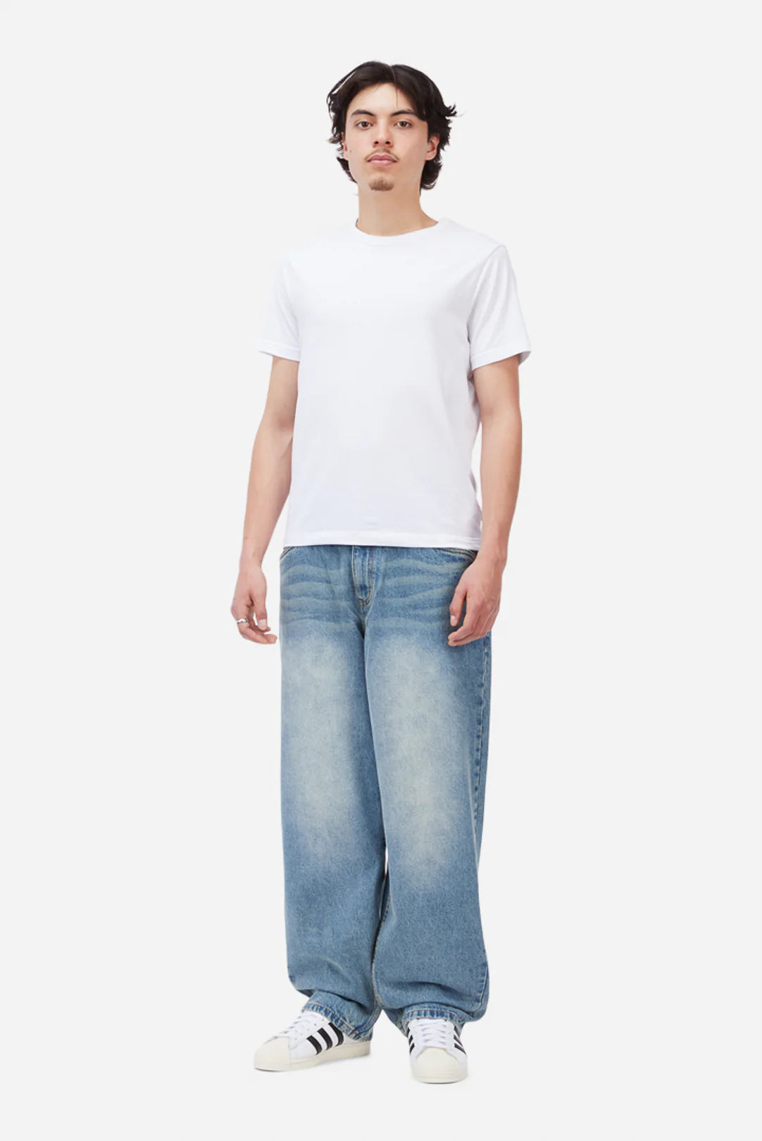 Dime Baggy Denim Pants Sandblasted Indigo