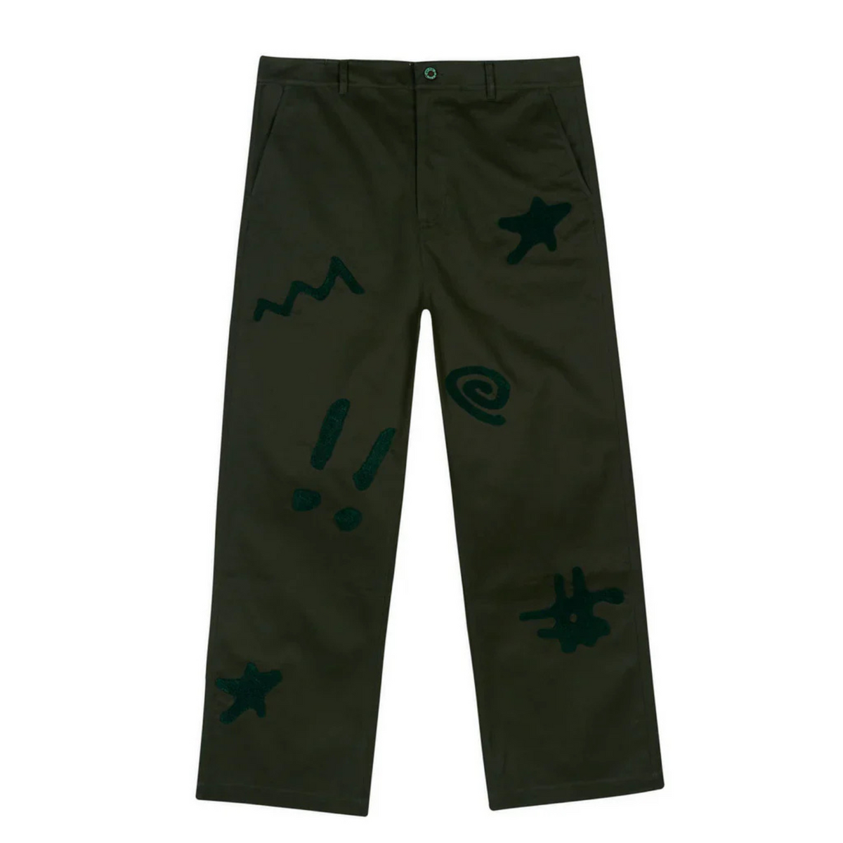 Braindead Chenille Symbols Four Pocket Pant Deep Green