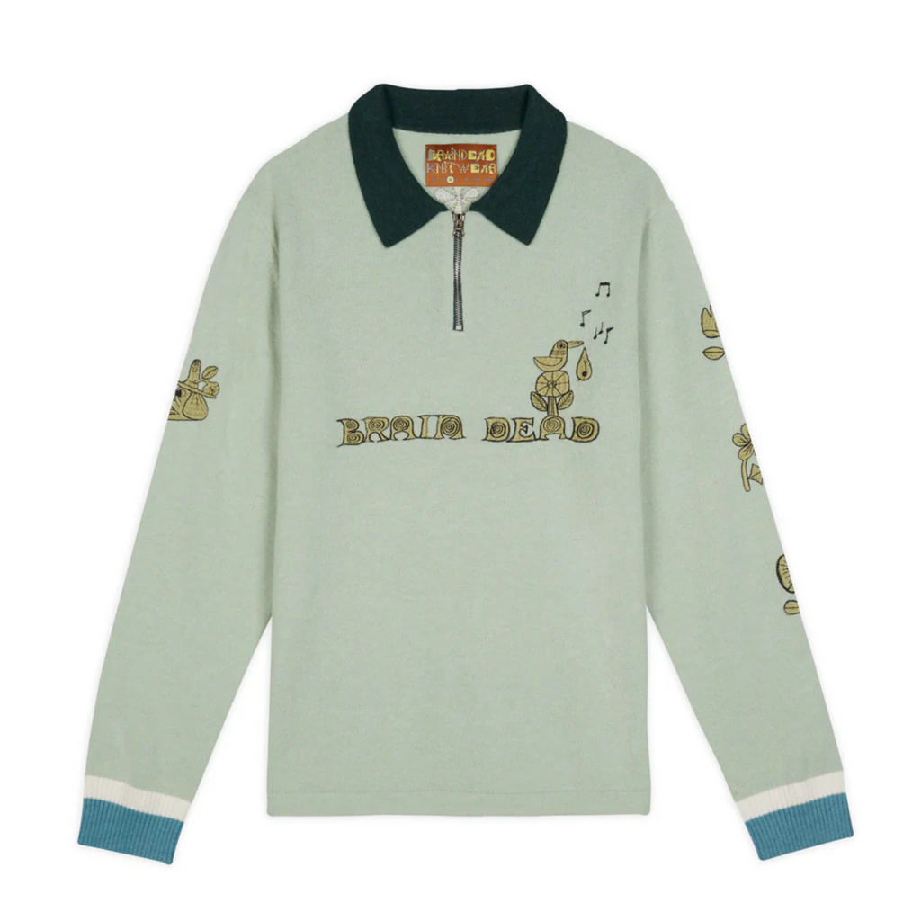 【美品】BRAIN DEAD カバーオール Braindead Lex Half Zip Sweater Mint I Momentum - Momentum