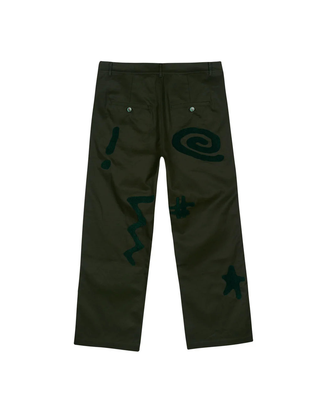 Braindead Chenille Symbols Four Pocket Pant Deep Green