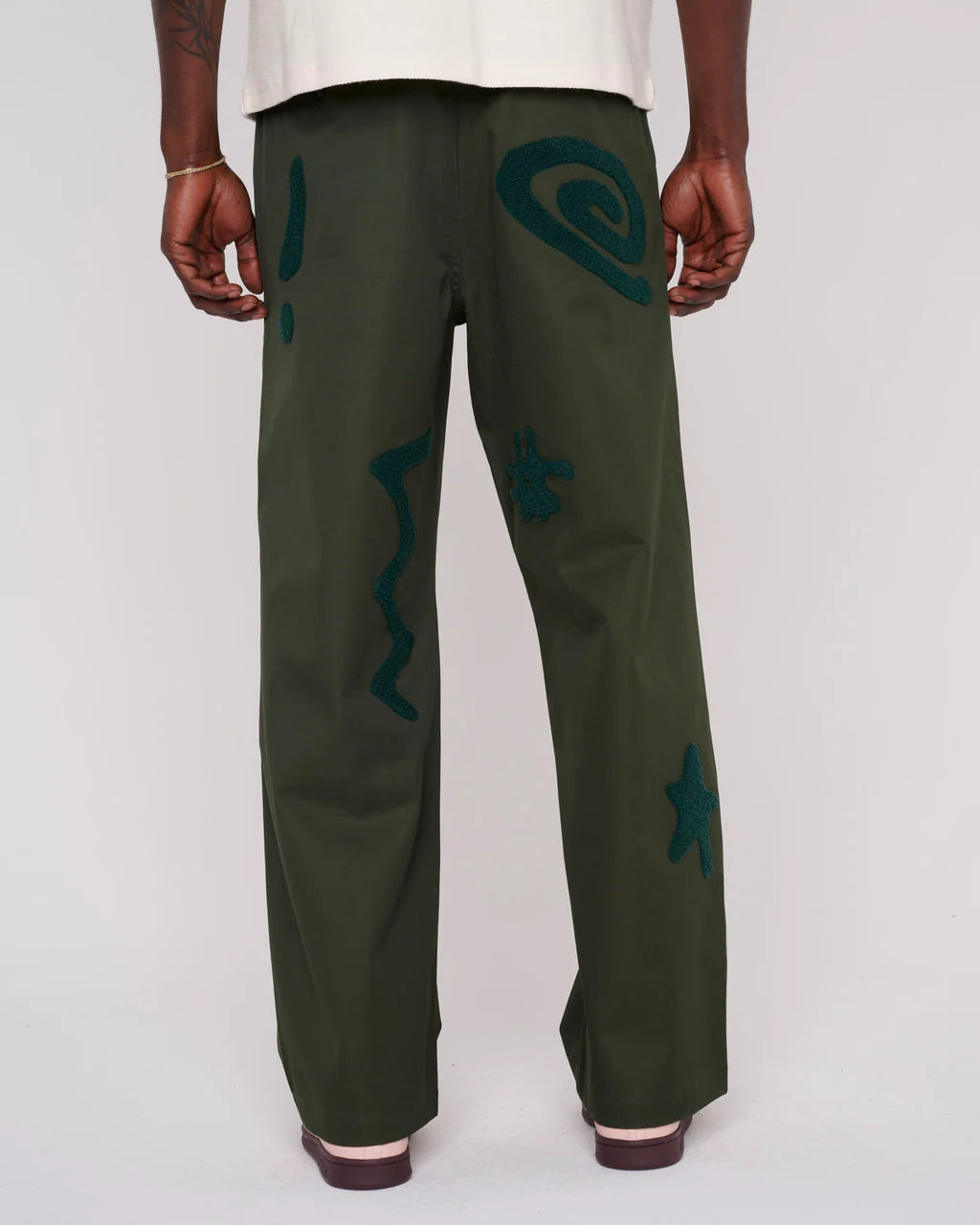 Braindead Chenille Symbols Four Pocket Pant Deep Green