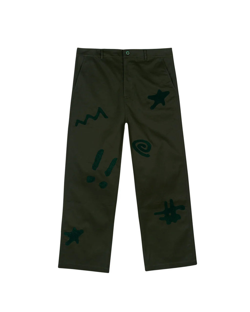 Braindead Chenille Symbols Four Pocket Pant Deep Green